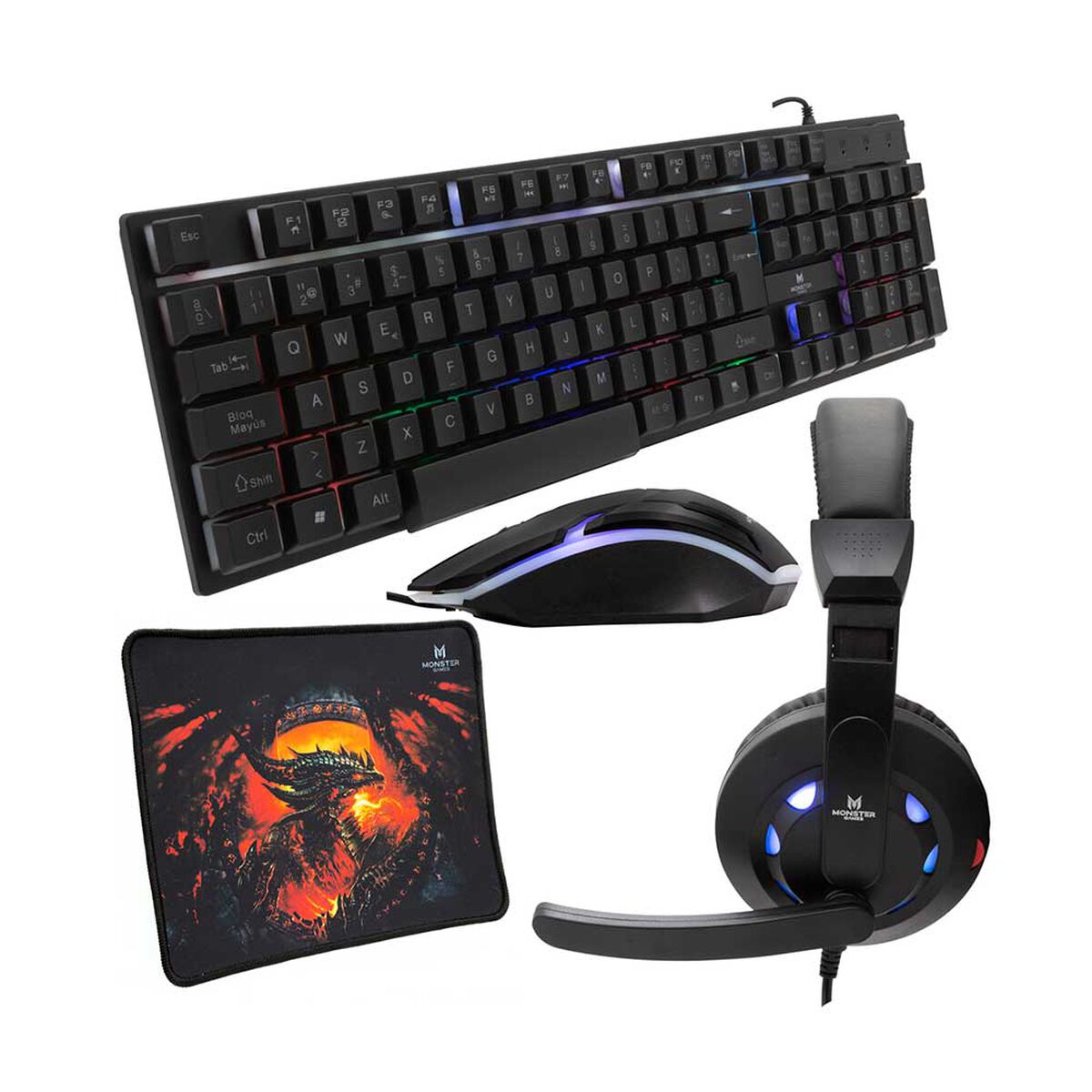 Kit Gamer 4 en 1 Monster Games Insertion