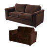 Juego de Living Latam Home Ancona 3 Cuerpos + Sofá 2 Cuerpos Chocolate