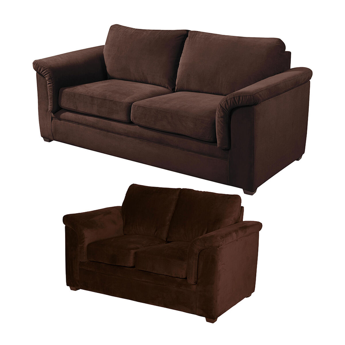 Juego de Living Latam Home Ancona 3 Cuerpos + Sofá 2 Cuerpos Chocolate
