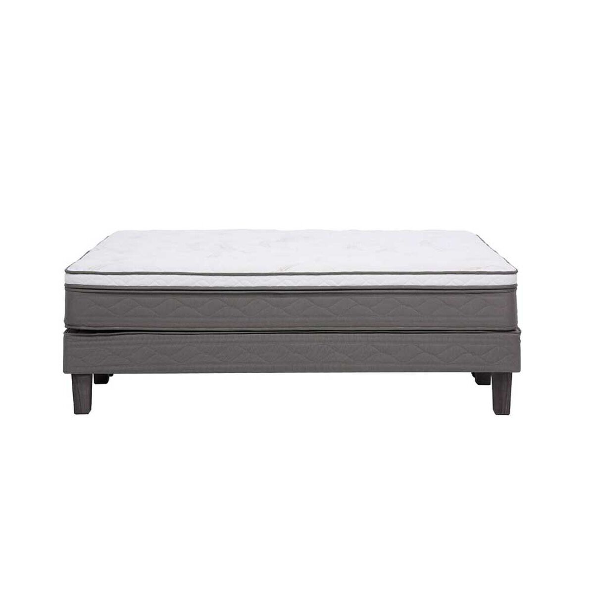 Cama Europea Rosen Base Dividida 2 Plazas New Style 6 + Respaldo Ferrara
