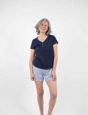 Imagen 1 del producto Pijama Corta Algodón Mujer Portman Club Azul