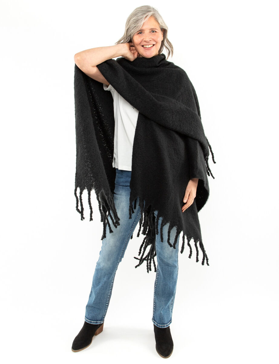 Ruana Tejida Mujer Bside