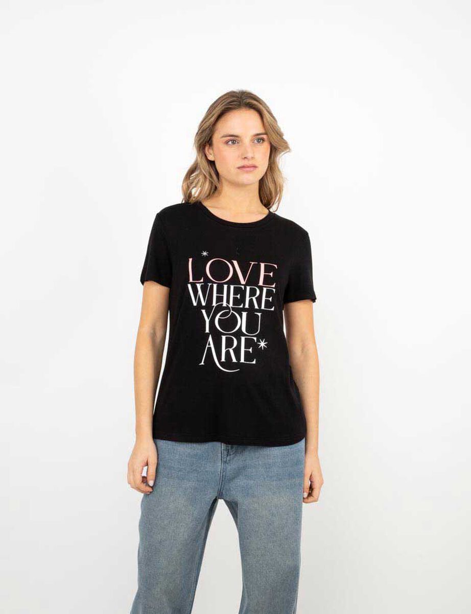 Polera Con Estampado Manga Corta Mujer Icono