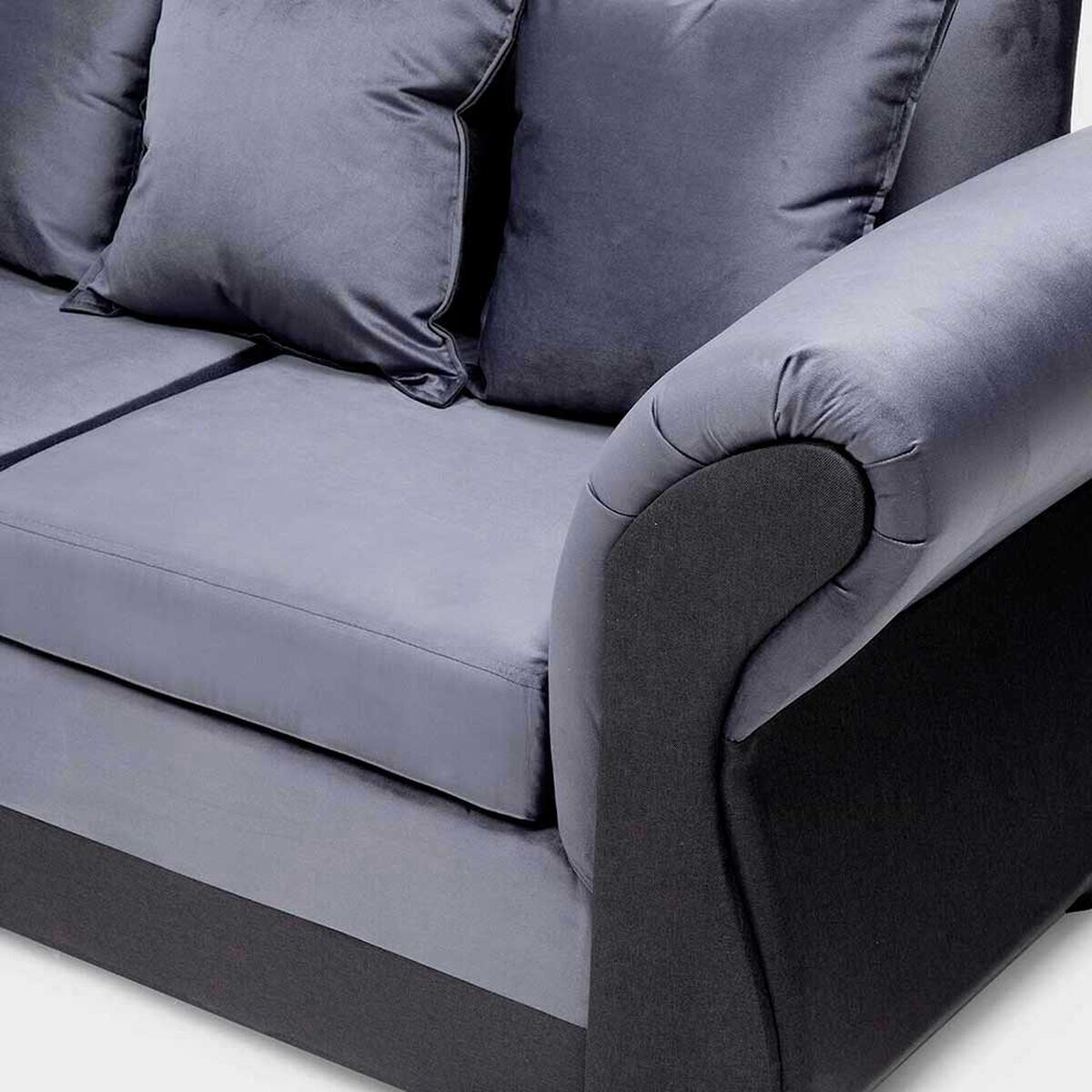 Sof&aacute; Seccional Almore New Irlanda 5 Cuerpos Gris Negro