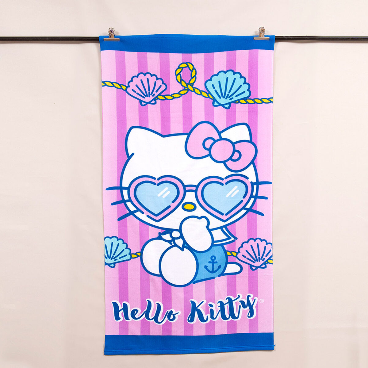 Toalla de Playa Sanrio-Hello Kitty Mar 70x140 cm + Lentes de Sol y Bolso