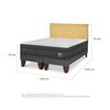 Cama Europea CIC Base Dividida 2 Plazas Lux + Respaldo Miro Mostaza
