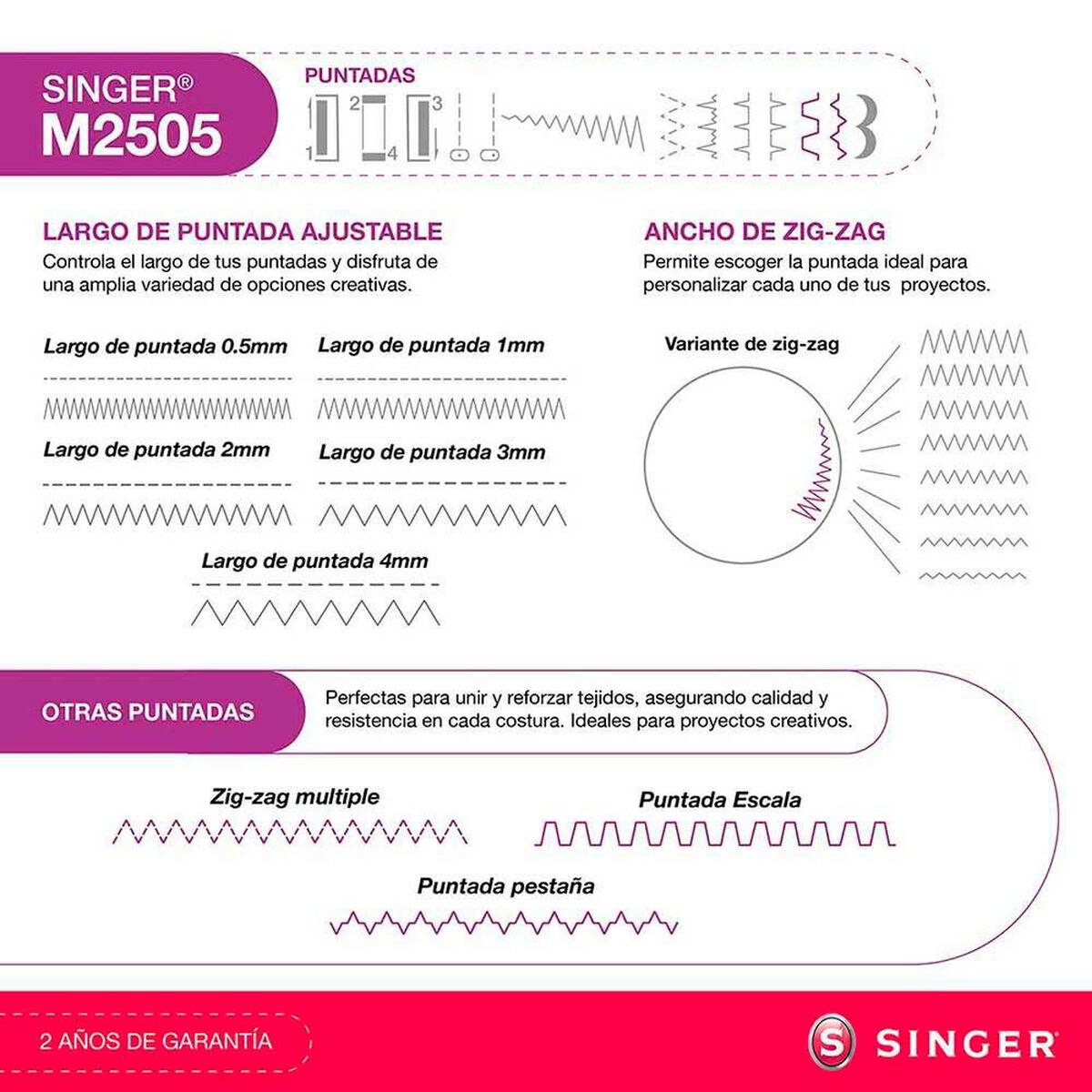 M&aacute;quina de Coser Brazo Libre Singer M 2505