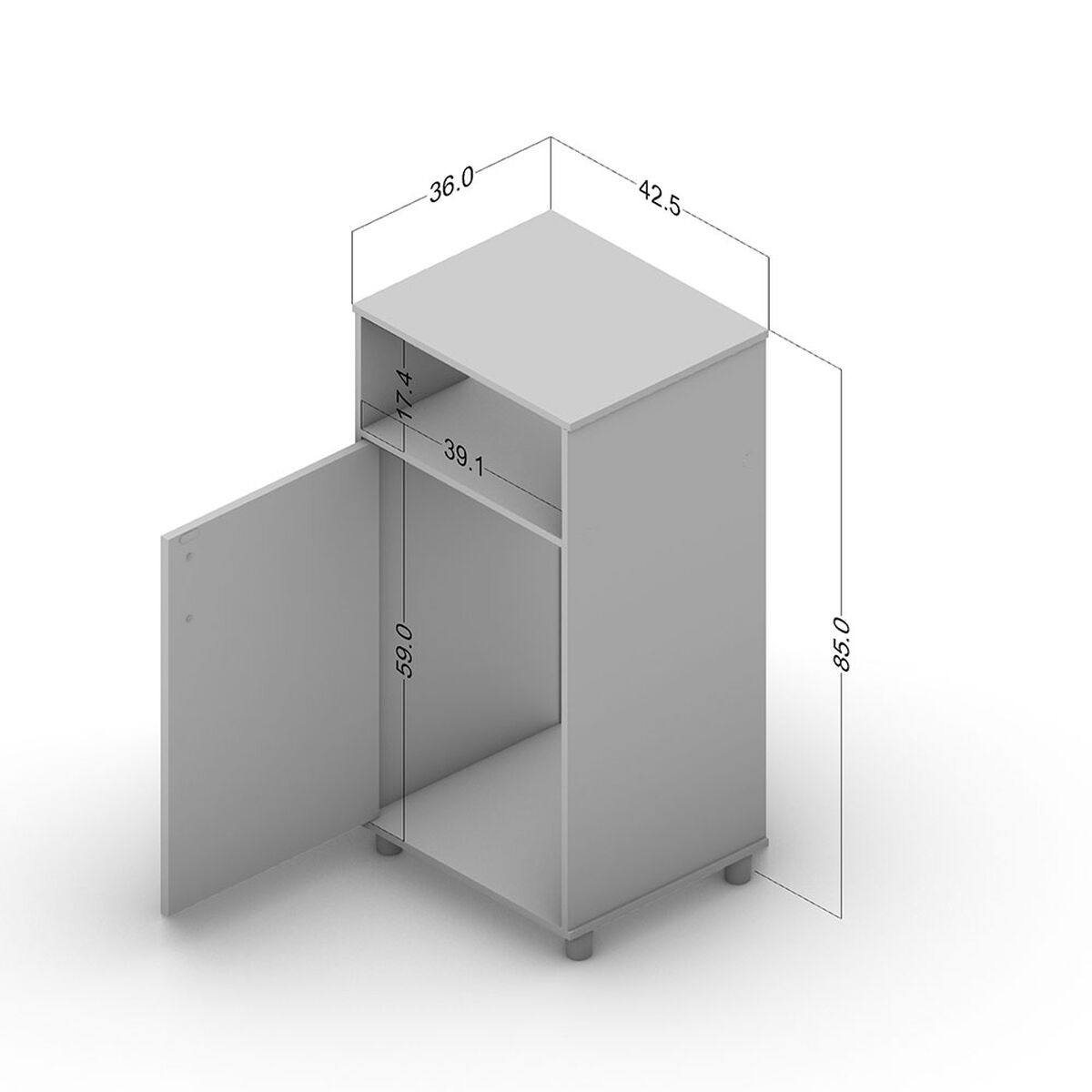 Mueble Auxiliar Vekkahome Agua 1 Puerta Blanco
