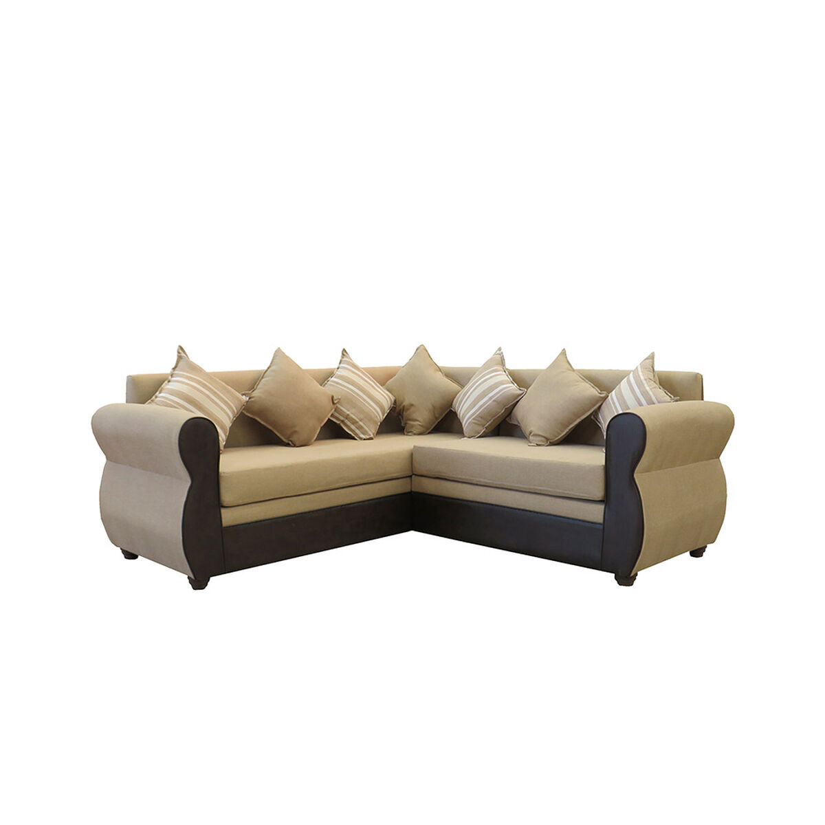 Seccional Almore Francia 5 Cuerpos Beige Caf&eacute;