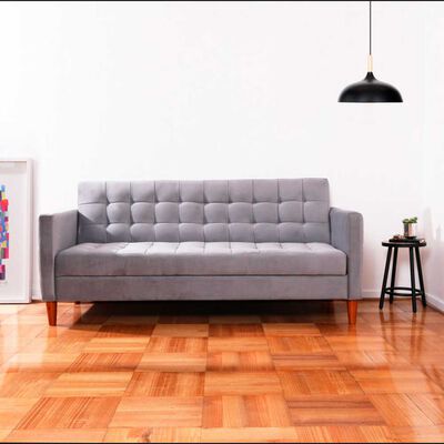 Futón Latam Home Genova Velvet 3 Cuerpos Gris