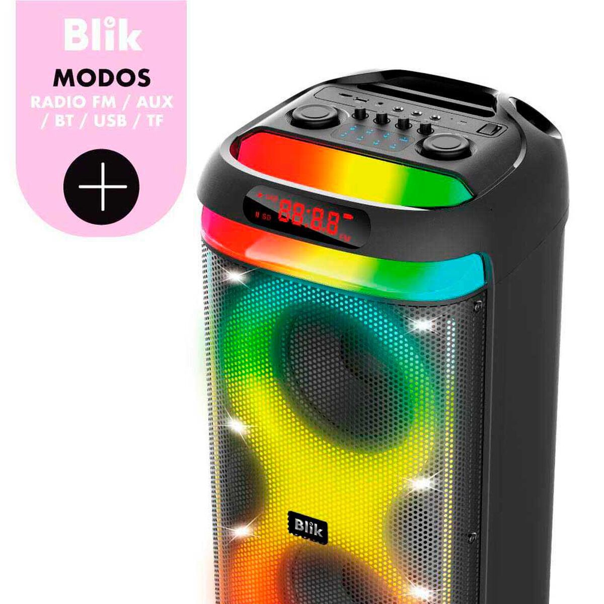 Parlante Bluetooth Blik Lightmax8 Negro