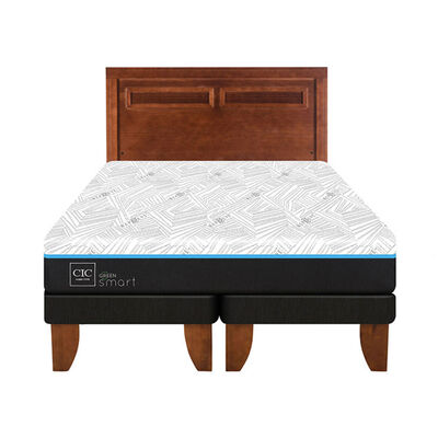 Imagen 1 del producto Cama Europea CIC Green Infinity King + 1 Respaldo Milan