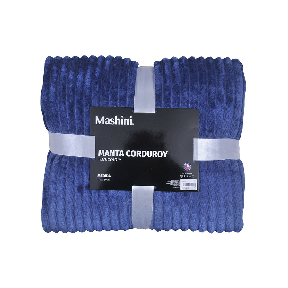Manta Coral Sherpa Mashini Courduroy Azul 130 x 150 cm