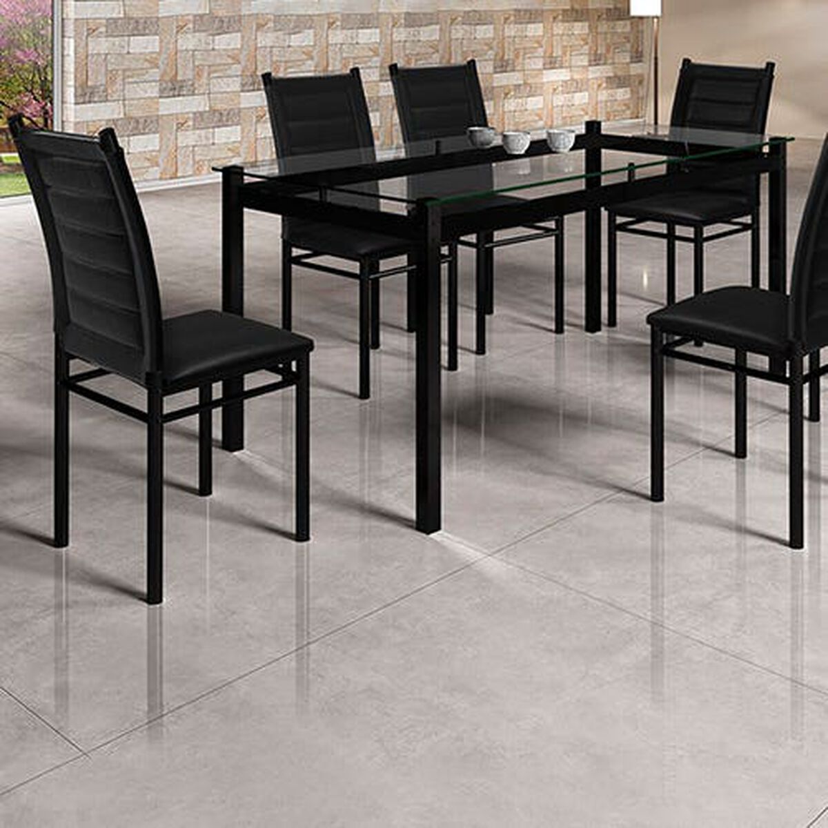 Juego de Comedor Decocasa Tokio 6 Sillas Negro
