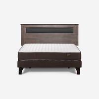 Cama Europea Rosen 2 Plazas New Ergo T + Respaldo Ferrera Gris
