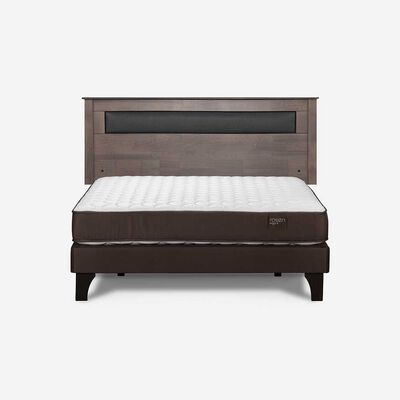 Cama Europea Rosen 2 Plazas New Ergo T + Respaldo Ferrera Gris