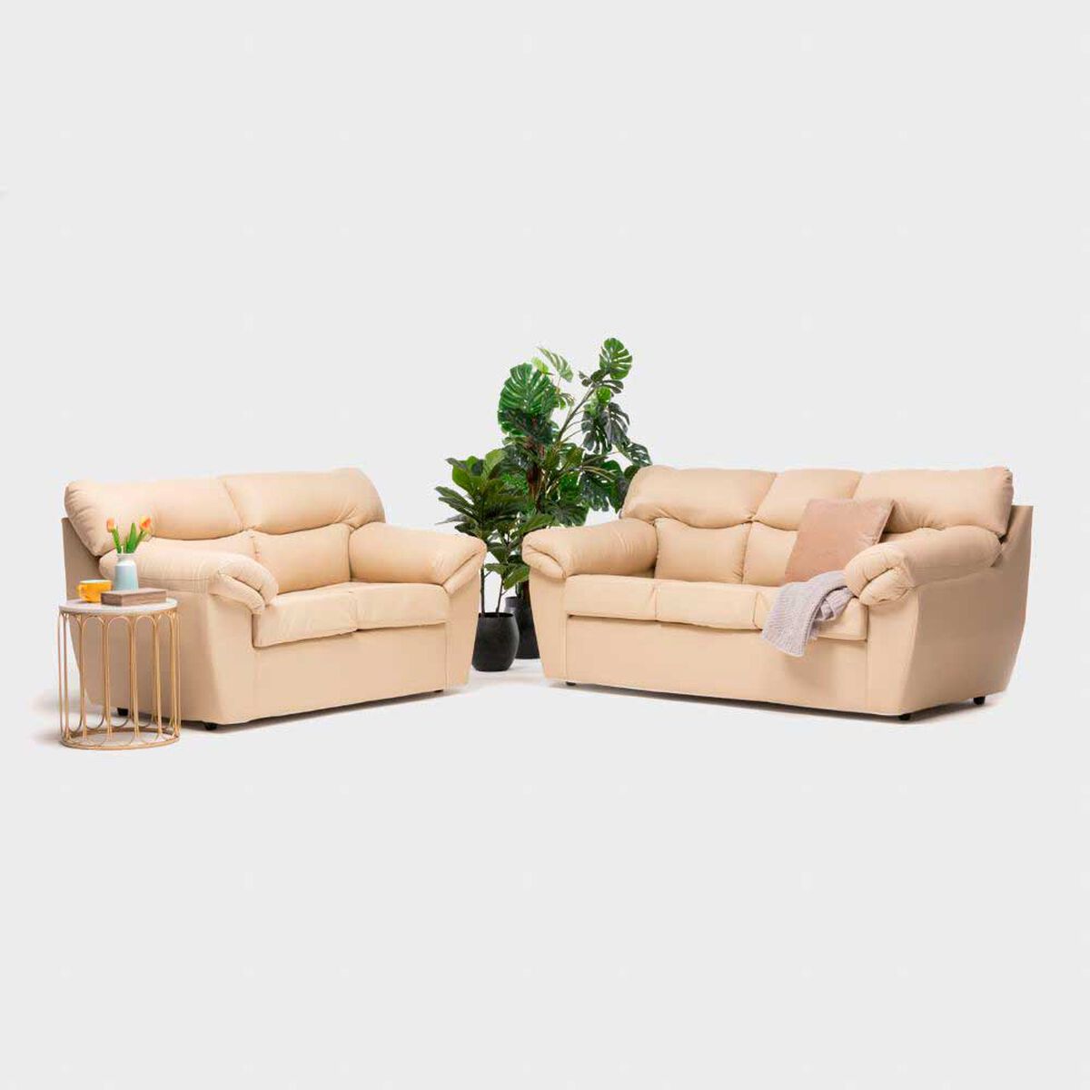 Sof&aacute; Cabsur Zeus 2 Cuerpos PU Beige
