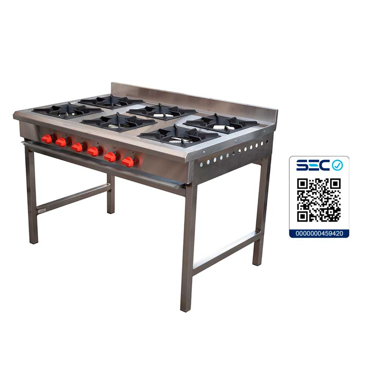 Anafe Ticgas 6 Quemadores Inox Glp