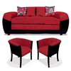 Juego de Living Elegant Detail Houston Sof&aacute; 3 Cuerpos + Dos Sitiales Rojo