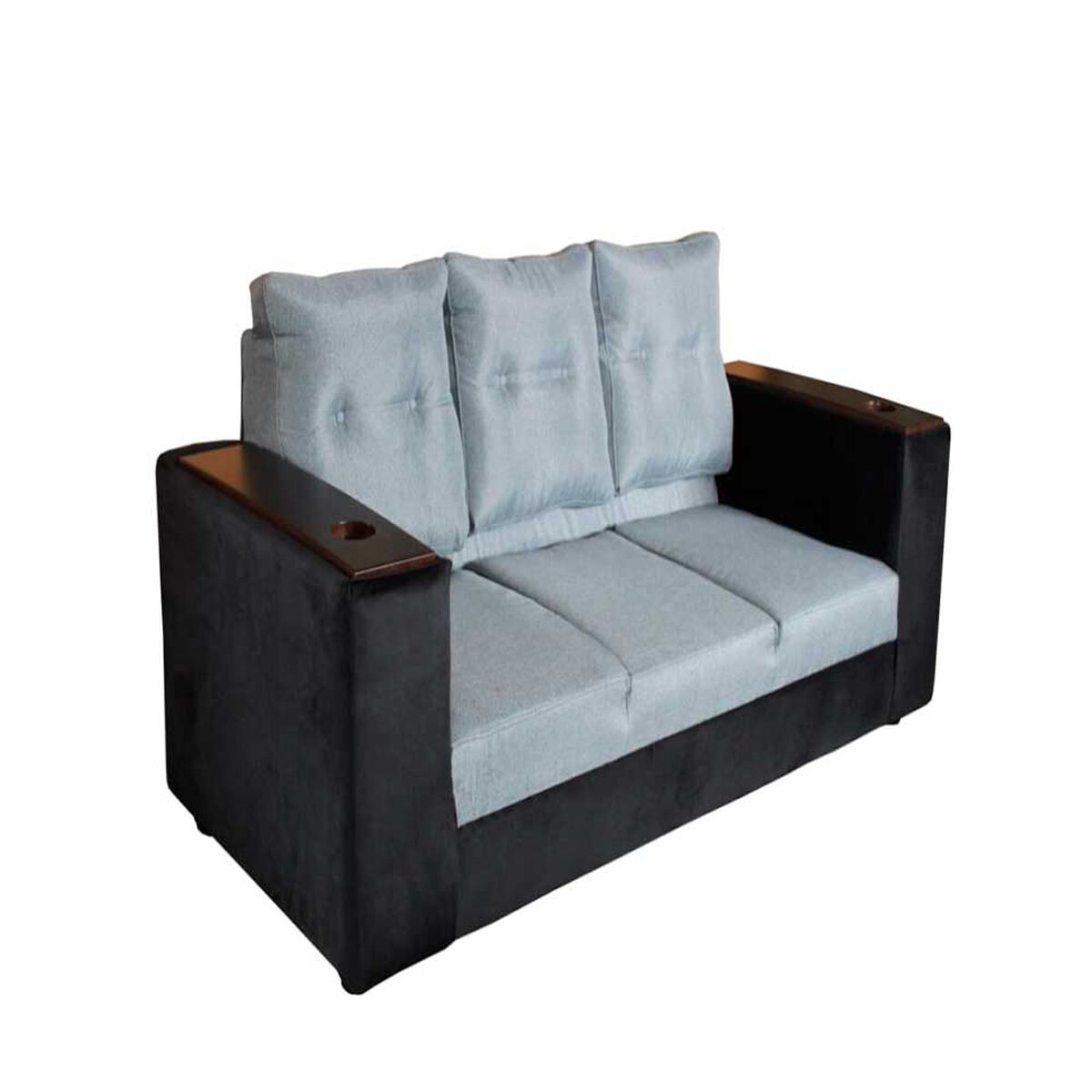 Juego de Living Diseño A&M Home Jocelyn Sofá 3 Cuerpos + 2 Sillones 1 Cuerpo Negro Gris