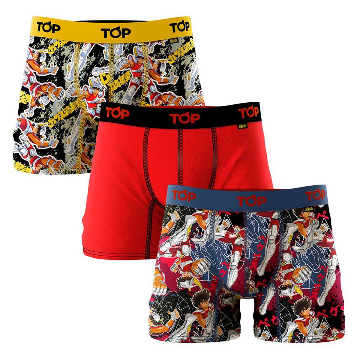 Pack 3 Bóxer Medio Caballeros Del Zodíaco Hombre Top