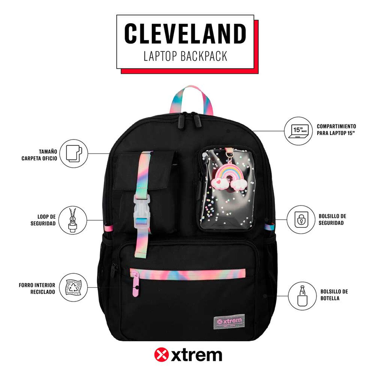 Mochila Notebook Xtrem Cleveland 5XT Negro 15"