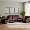 Juego de Living Reclinable Daniels Sof&aacute; 3 Cuerpos + 2 Bergers Martell Caf&eacute;