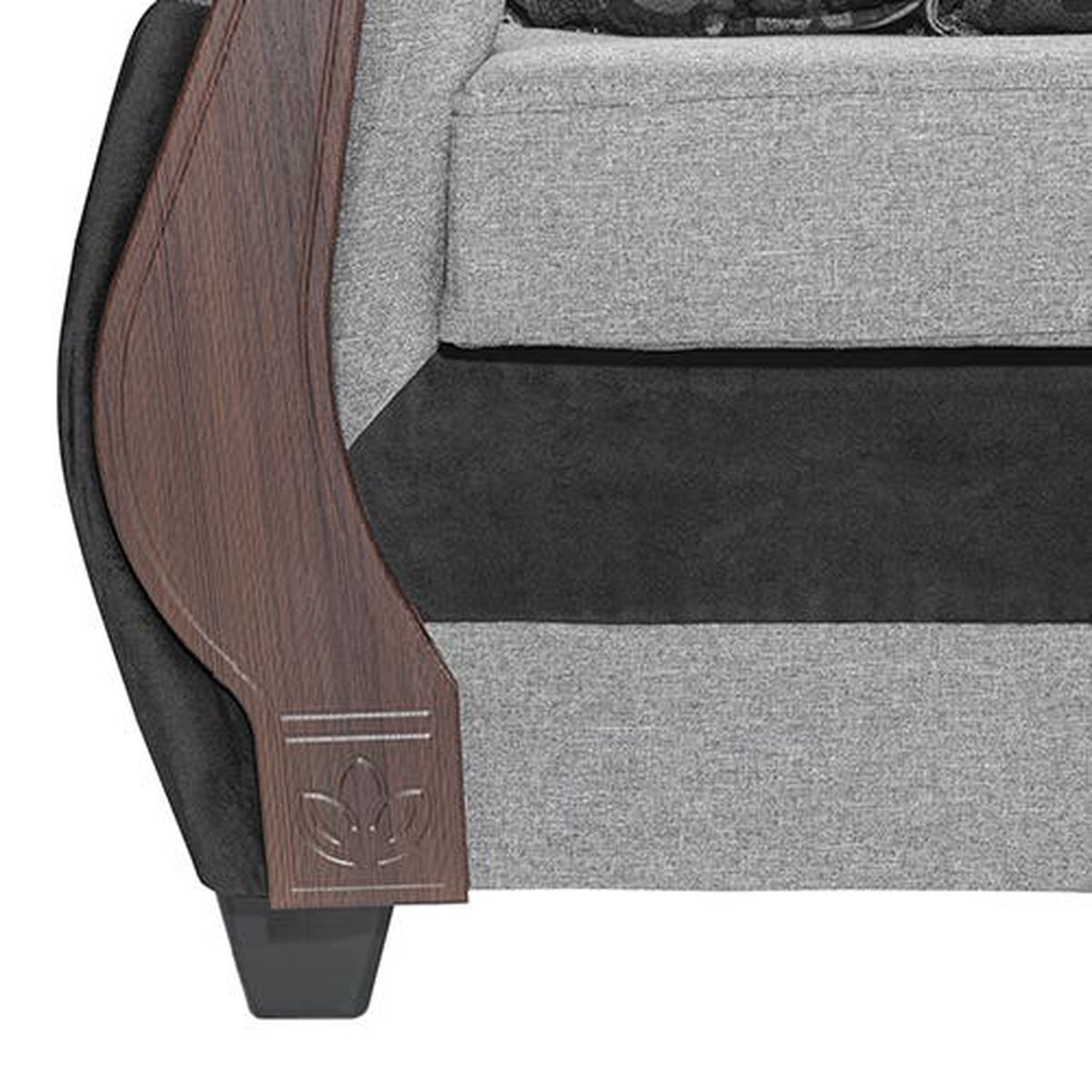 Sofá Seccional Intercambiable Essenza Bugambilia 5 Cuerpos Gris Negro