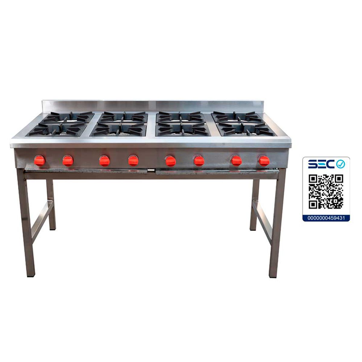 Anafe Ticgas 8 Quemadores Inox Glp