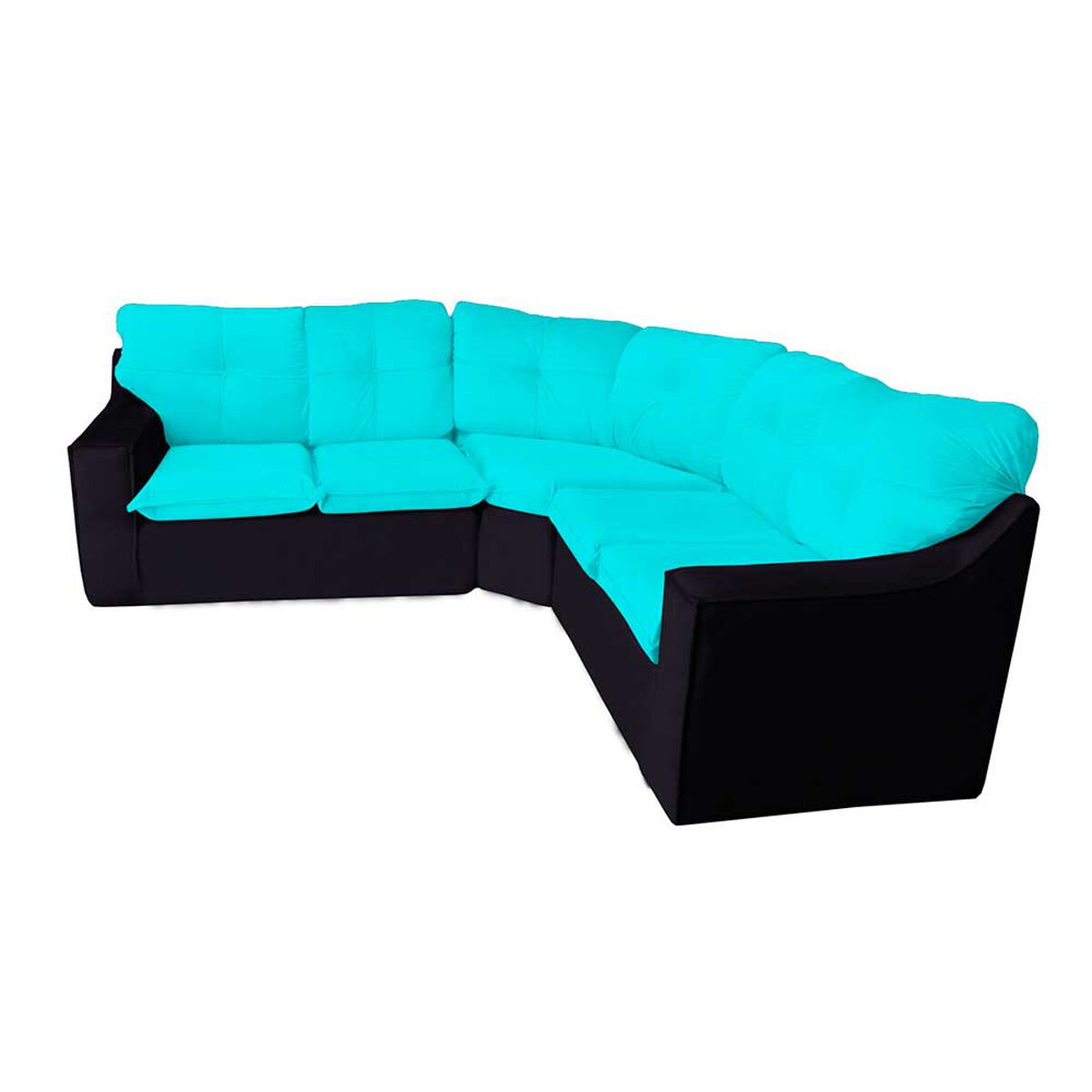 Sof&aacute; Secccional Muebles MYM Evelin 4 Cuerpos Turquesa Negro