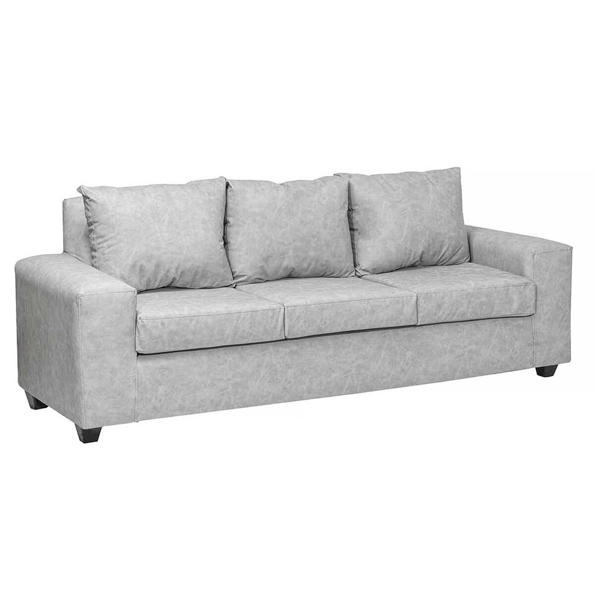 Juego de Living Innovamuebles Kahlo Sofá 3 Cuerpos + Dos Pouf 1 Cuerpo Gris