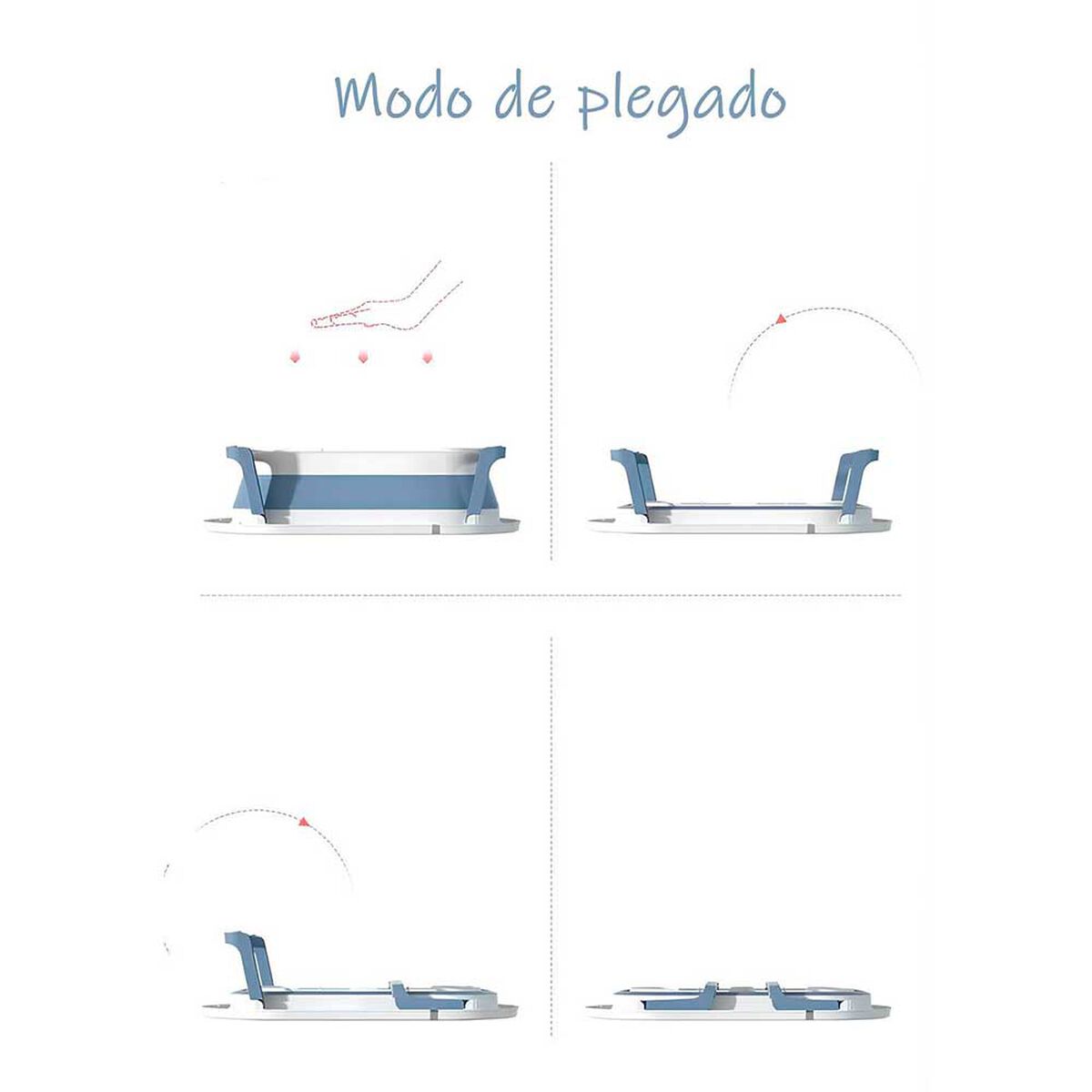 Bañera Plegable con Termómetro, Cojin y más Accesorios Azul