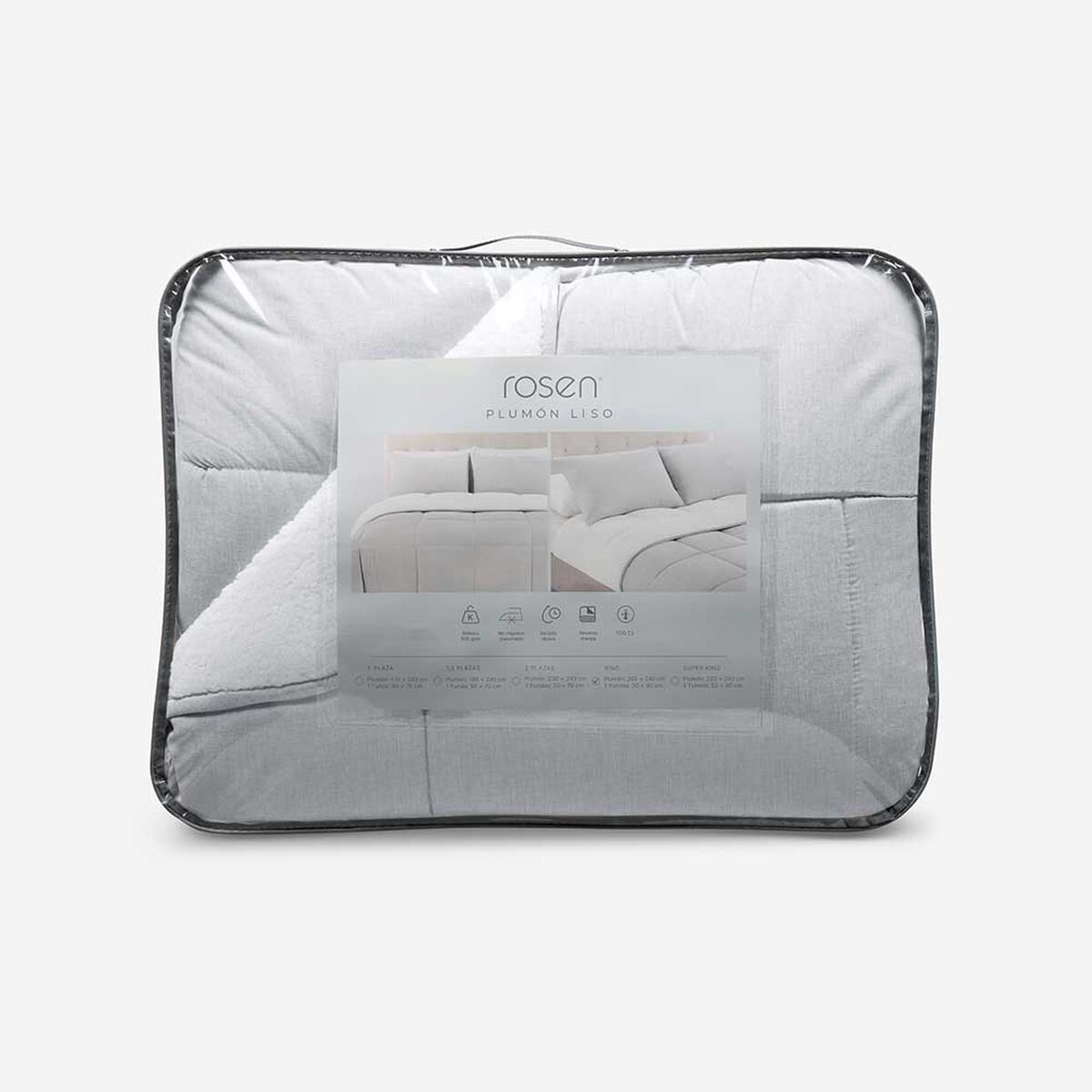 Plum&oacute;n Rosen 2 Plazas Sherpa Liso Gris