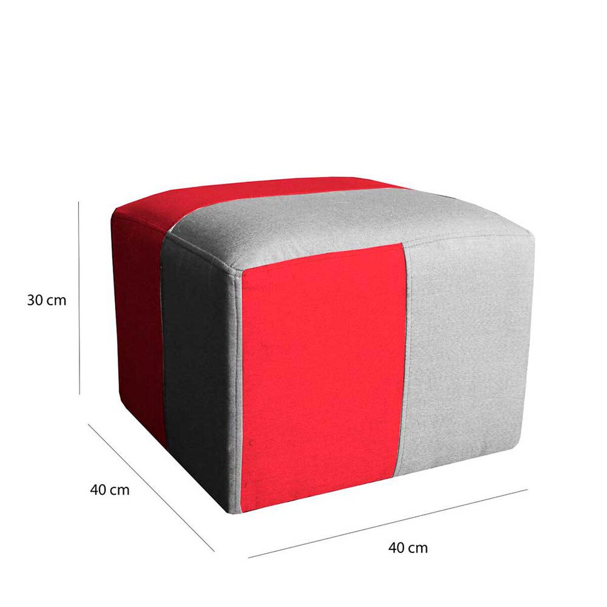 Sof&aacute; Muebles MYM Benjamin 3 Cuerpos + Dos Pouf 1 Cuerpo Burdeo Gris