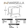 Pouf Latam Home Marsella Lino Gris Oscuro