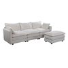 Seccional Izquierdo o Derecho Casanova Samantha Moderno 3 Cuerpos + Ottoman Beige