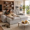 Sof&aacute; Retr&aacute;ctil Reclinable Mons Magnum 3 Cuerpos Boucl&eacute; Cinza