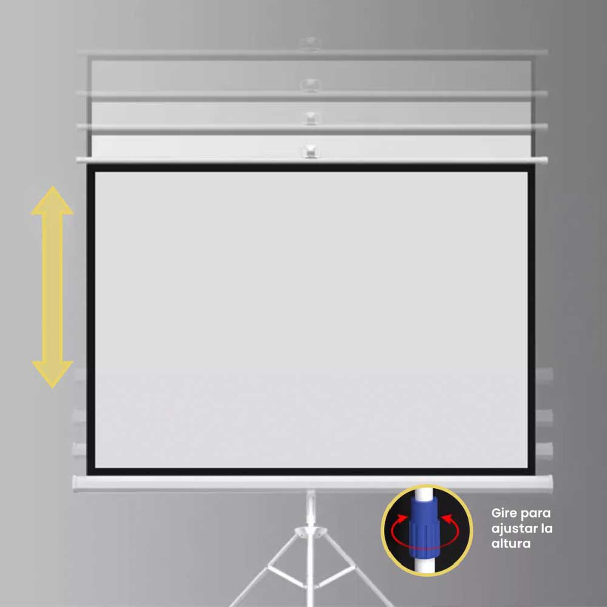 Kit Levo Proyector LED Portátil 360º + Telón Mural 100"