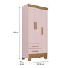 Closet Di Poretti Design Adoleta 2 Cajones 3 Puertas Rosado Nude