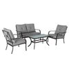 Juego de Living para Terraza Casanova Dover Sofá 2 Cuerpos + Dos Sillones 1 Cuerpo + Mesa de Centro Gris