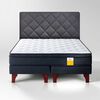 Cama Europea Drimkip Full Eurotop + Respaldo Rombos