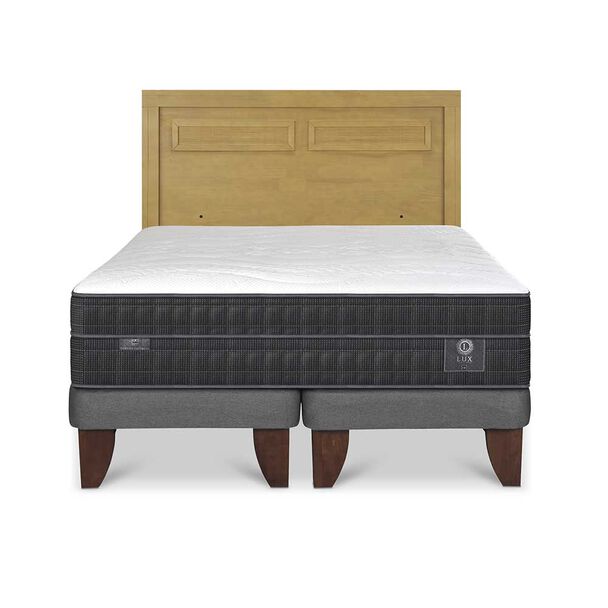 Cama Europea CIC Base Dividida King Lux + Respaldo Milan Mostaza