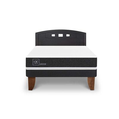 Imagen 1 del producto Cama Europea CIC 2 Plazas Ortopedic + Respaldo Gales Negro