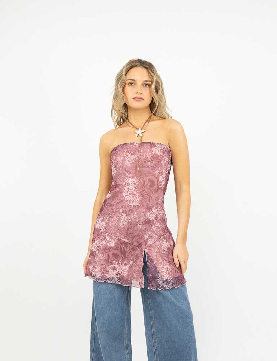 Vestido Mini Strapless Mujer Icono