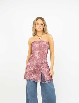 Imagen 1 del producto Vestido Mini Strapless Mujer Icono Rosado