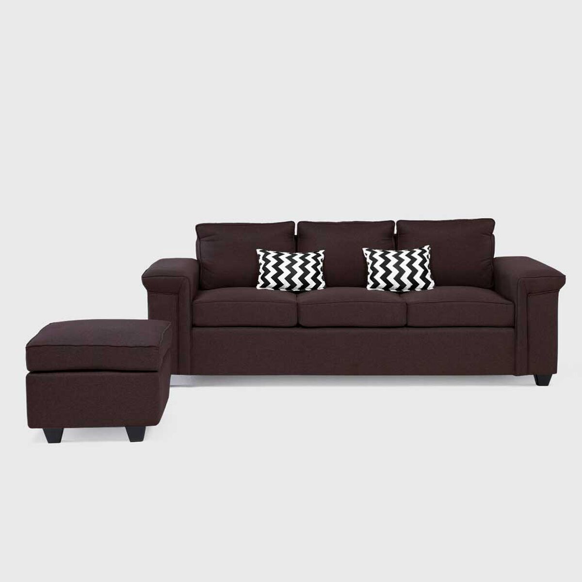 Sof&aacute; Mons Sicilia 3 Cuerpos + Pouf 1 Cuerpo Chocolate