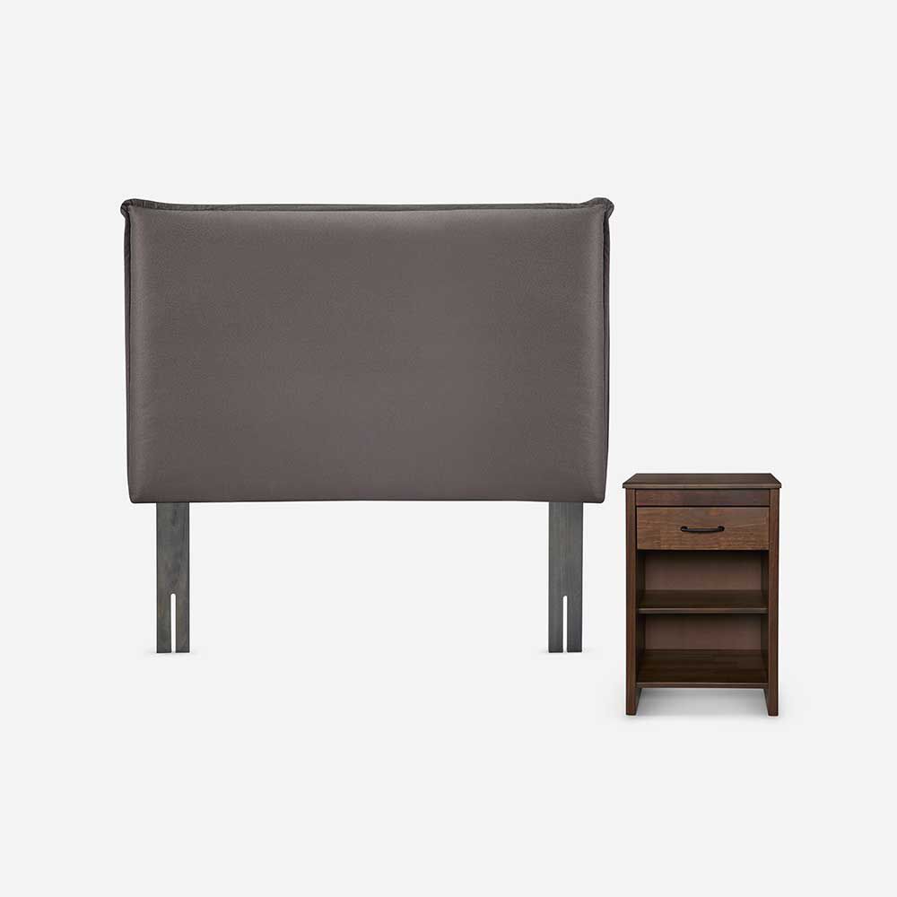 Respaldo + Velador Rosen 1,5 Plazas Maurice Chocolate