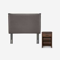 Respaldo + Velador Rosen 1,5 Plazas Maurice Chocolate