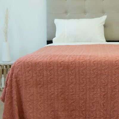 DORAL Frazada Doral 1,5 Plazas Chiporro Jacquard Liso Coral