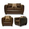Juego de Living Elegant Detail Oklahoma Sofá 2 Cuerpos + Dos Sillones 1 Cuerpo Café